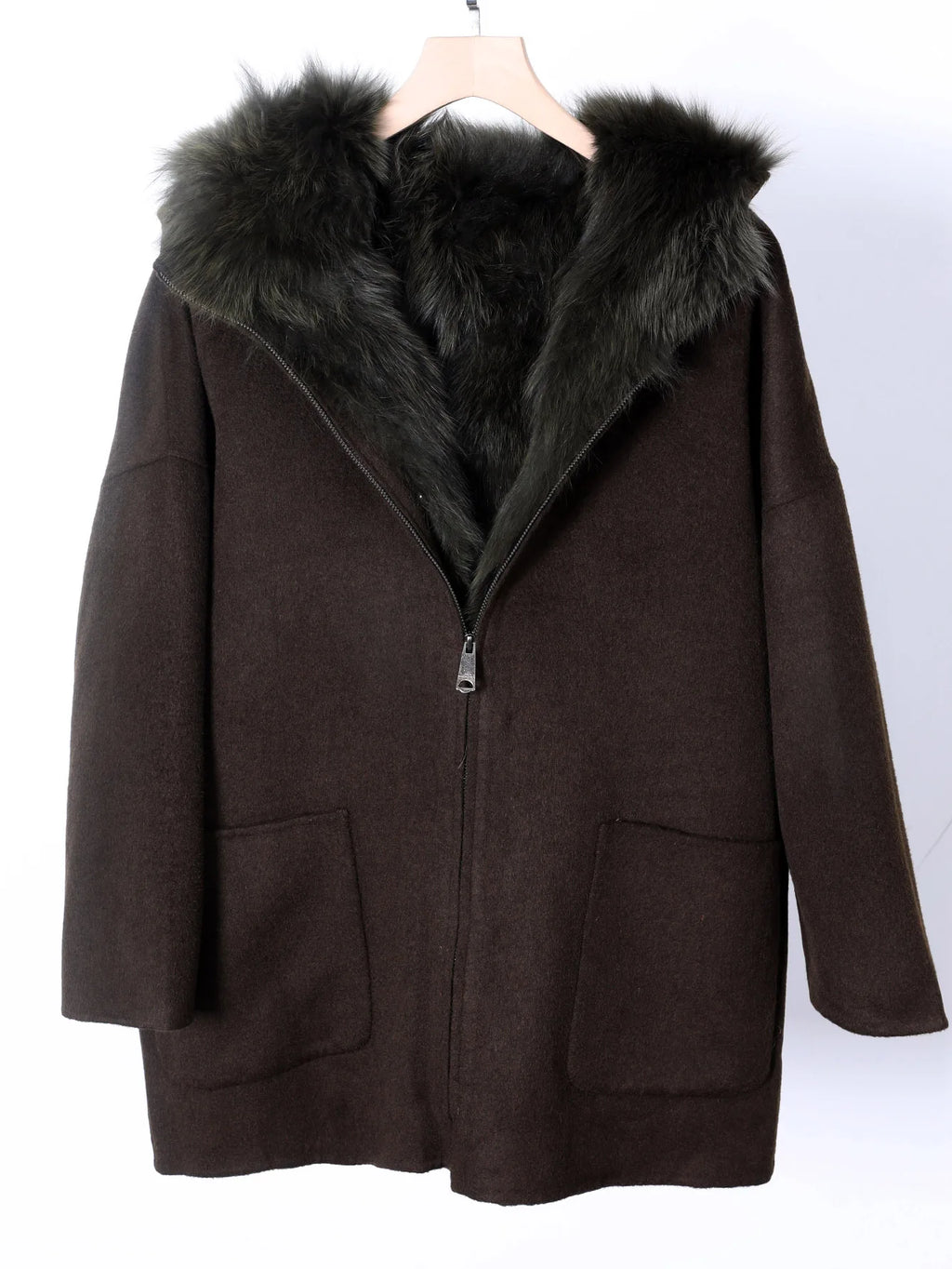Maomaokong loose Real Fox Fur Collar 2024 White Duck Down Jacket Women Winter Luxury Puffer Coat Oversize Feather Outwear