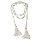 Pearl Beaded Necklace Charm Tassel Sweater Chain Neck Jewelry Accessories Waistband Women