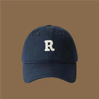 Letter-printed baseball cap for unisex, versatile curved brim