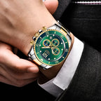 Luxury Watch for Men Waterproof Sports Stainless Chronograph Quartz Wristwatch