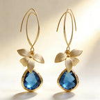 Cobalt Blue Earrings Inlay Dangle Earrings
