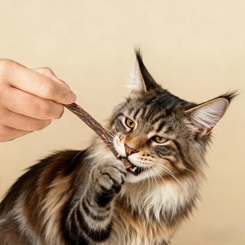 Kitten Supplies Natural Herbal Cat Chews Natural Grass Chew Sticks for Cats Chat Accessories Cat Oral Cleaning Stick Catnip Toys