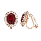A Pair of Elegant and Sexy Copper Clip-on Earrings, Rose Gold Fashion Jewelry for Women, Non-pierced Earrings