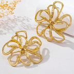 Big Flower Stud Earrings Bohemian Chic Jewelry