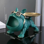 30cm/11.8inch Home Decor Bulldog Figurine Dog Statue Key Storage Box Animal Ornament Resin Craft Art Figurine Puppy Sculpture
