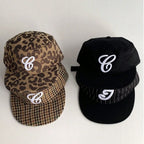 Elegant British Style Retro Plaid Fl Flat Brim High-End Embroidered Baseball Cap Flattering For Big Heads