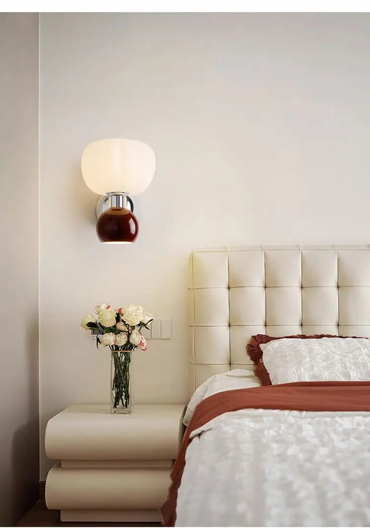 Wall Decor Room Decor Cream Style Creative Middle Lamp Bedroom Bedside Aisle Lamp Balcony Double Head Background Wall Wall Lamp