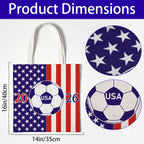 World Cup USA Flag Soccer Canvas Beach Tote 