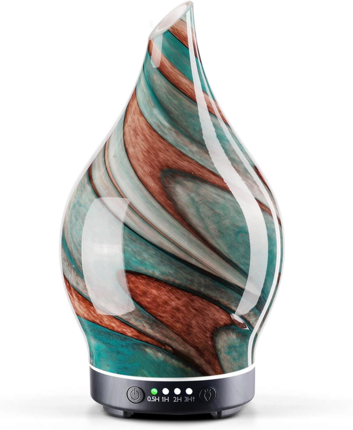 Porseme Oil Diffuser 3D Glass Aromatherapy Ultrasonic Humidifier, Air Refresh Auto Shut-Off, Timer Setting, BPA Free for Home Hotel Yoga Leisure SPA Gift 150Ml Last 6H