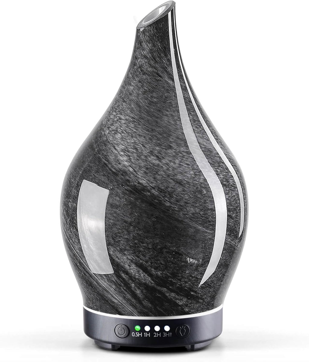 Porseme Oil Diffuser 3D Glass Aromatherapy Ultrasonic Humidifier, Air Refresh Auto Shut-Off, Timer Setting, BPA Free for Home Hotel Yoga Leisure SPA Gift 150Ml Last 6H
