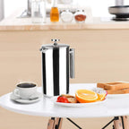 Secura French Press Coffee Maker, 304 Grade Stainless Steel Insulated Coffee Press with 2 Extra Screens, 50Oz (1.5 Litre), Silver