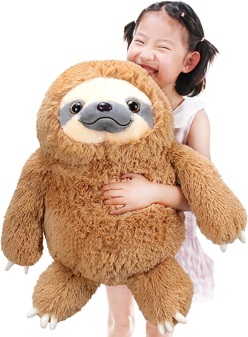 Winsterch Cute Sloth Plush Toy – 15.7" Soft Stuffed Animal Teddy Bear for Kids, Baby, and Birthday Gifts (Ivory)