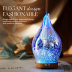 Porseme Oil Diffuser 3D Glass Aromatherapy Ultrasonic Humidifier, Air Refresh Auto Shut-Off, Timer Setting, BPA Free for Home Hotel Yoga Leisure SPA Gift 150Ml Last 6H