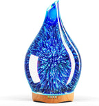 Porseme Oil Diffuser 3D Glass Aromatherapy Ultrasonic Humidifier, Air Refresh Auto Shut-Off, Timer Setting, BPA Free for Home Hotel Yoga Leisure SPA Gift 150Ml Last 6H