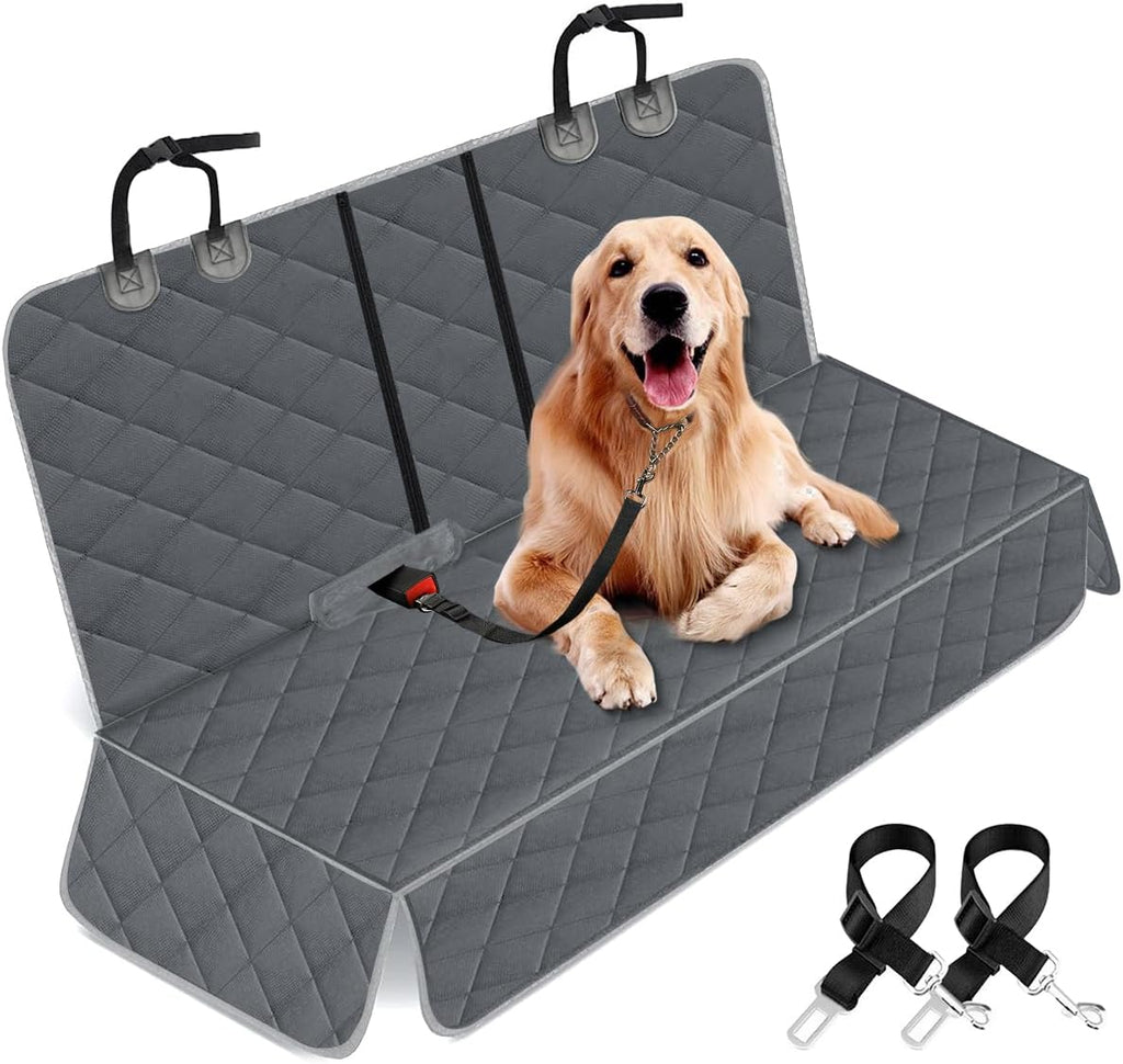 Premium Dog Car Seat Cover – Waterproof Non-Slip Back Bench Protector with Middle Armrest Fit for Most Cars, Trucks & SUVs, Black