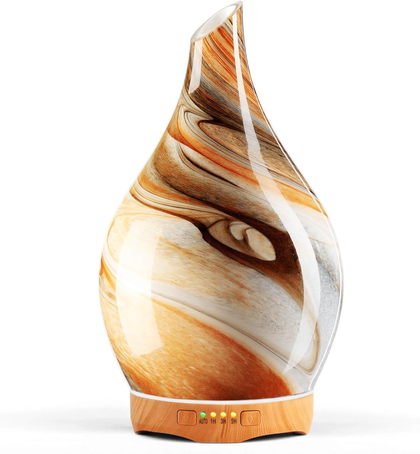 Porseme Oil Diffuser 3D Glass Aromatherapy Ultrasonic Humidifier, Air Refresh Auto Shut-Off, Timer Setting, BPA Free for Home Hotel Yoga Leisure SPA Gift 150Ml Last 6H