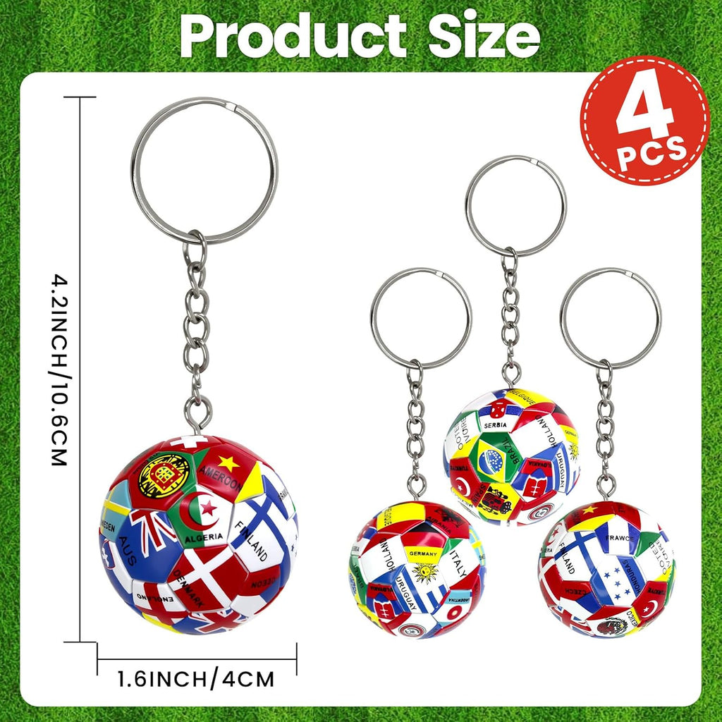 4PCS 2026 World Soccer Cup Keychain