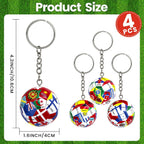 4PCS 2026 World Soccer Cup Keychain