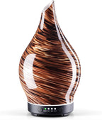 Porseme Oil Diffuser 3D Glass Aromatherapy Ultrasonic Humidifier, Air Refresh Auto Shut-Off, Timer Setting, BPA Free for Home Hotel Yoga Leisure SPA Gift 150Ml Last 6H