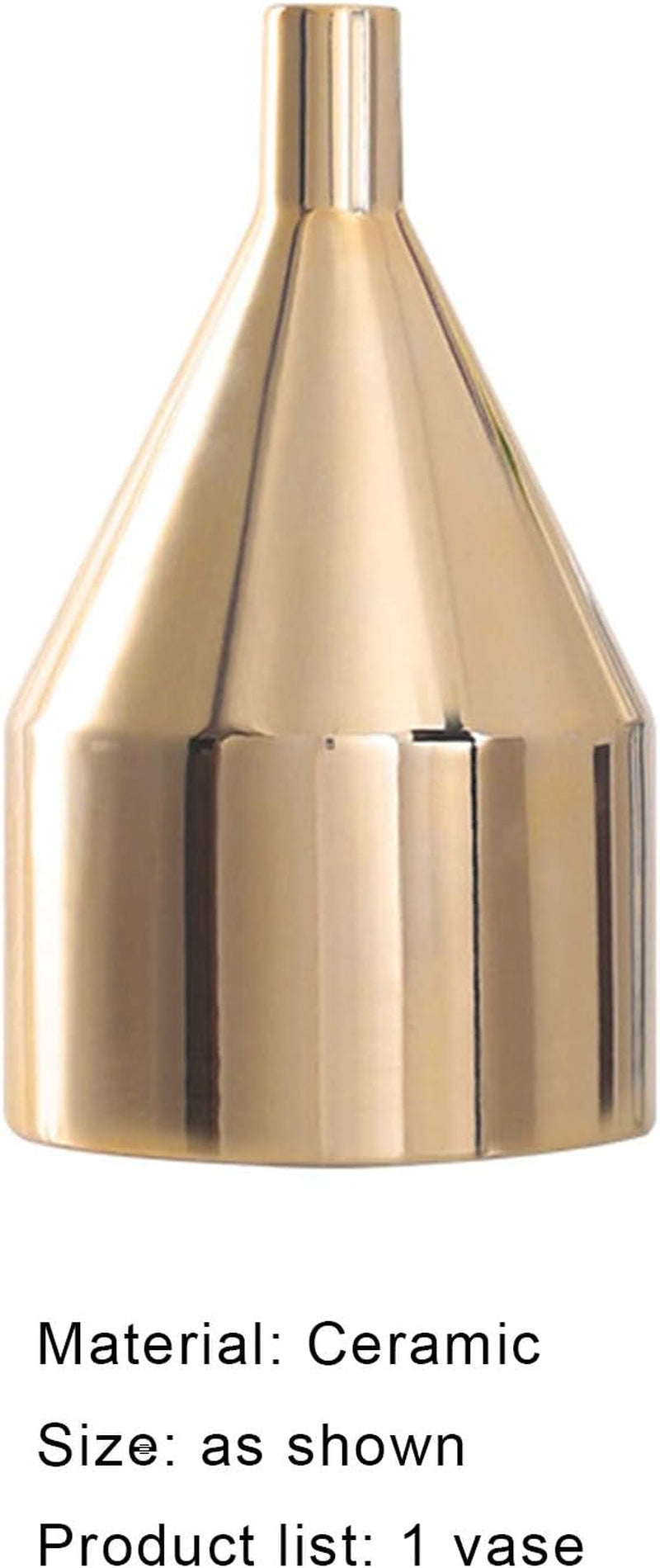 BARMI Gold Tall Vase – Minimalist Ceramic & Metal Luxury Home Décor for Centerpieces, 25.5 cm / 10 Inch