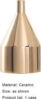BARMI Gold Tall Vase – Minimalist Ceramic & Metal Luxury Home Décor for Centerpieces, 25.5 cm / 10 Inch