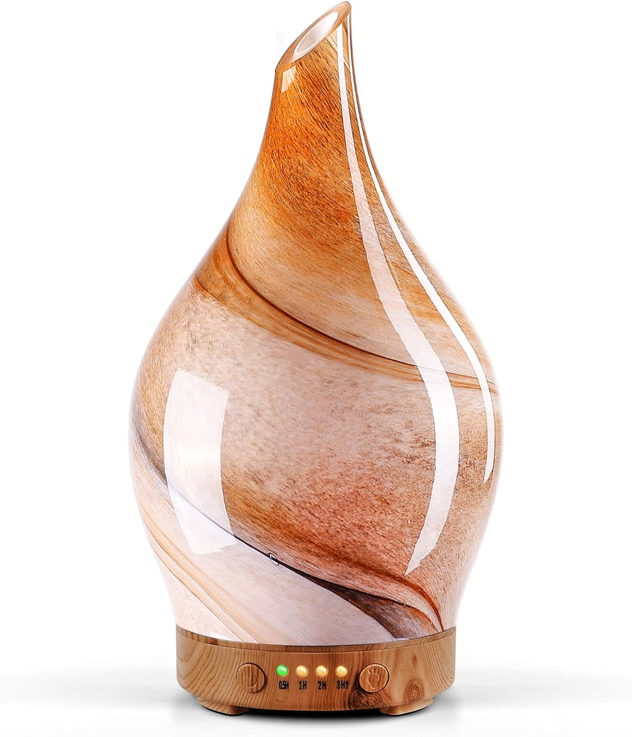 Porseme Oil Diffuser 3D Glass Aromatherapy Ultrasonic Humidifier, Air Refresh Auto Shut-Off, Timer Setting, BPA Free for Home Hotel Yoga Leisure SPA Gift 150Ml Last 6H