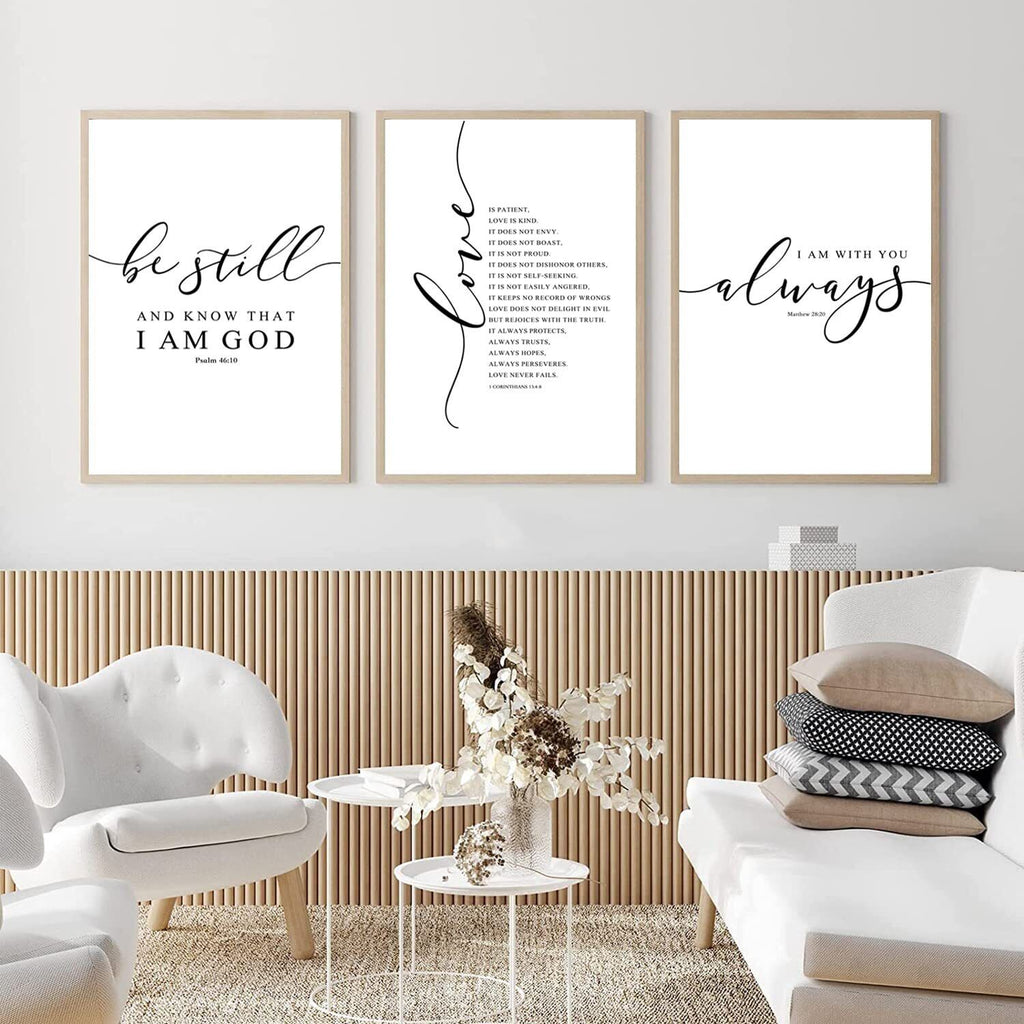 Bible Verse Wall Art – Elegant Scripture Canvas, Christian Inspirational Home Decor
