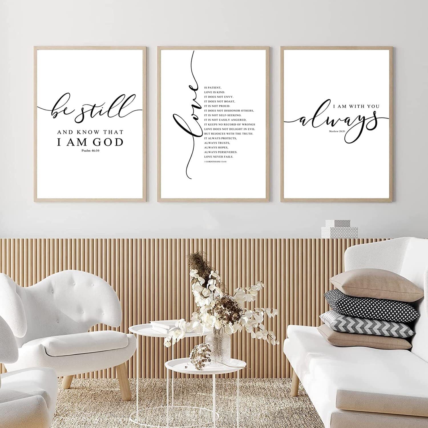 Bible Verse Wall Art – Elegant Scripture Canvas, Christian Inspirational Home Decor
