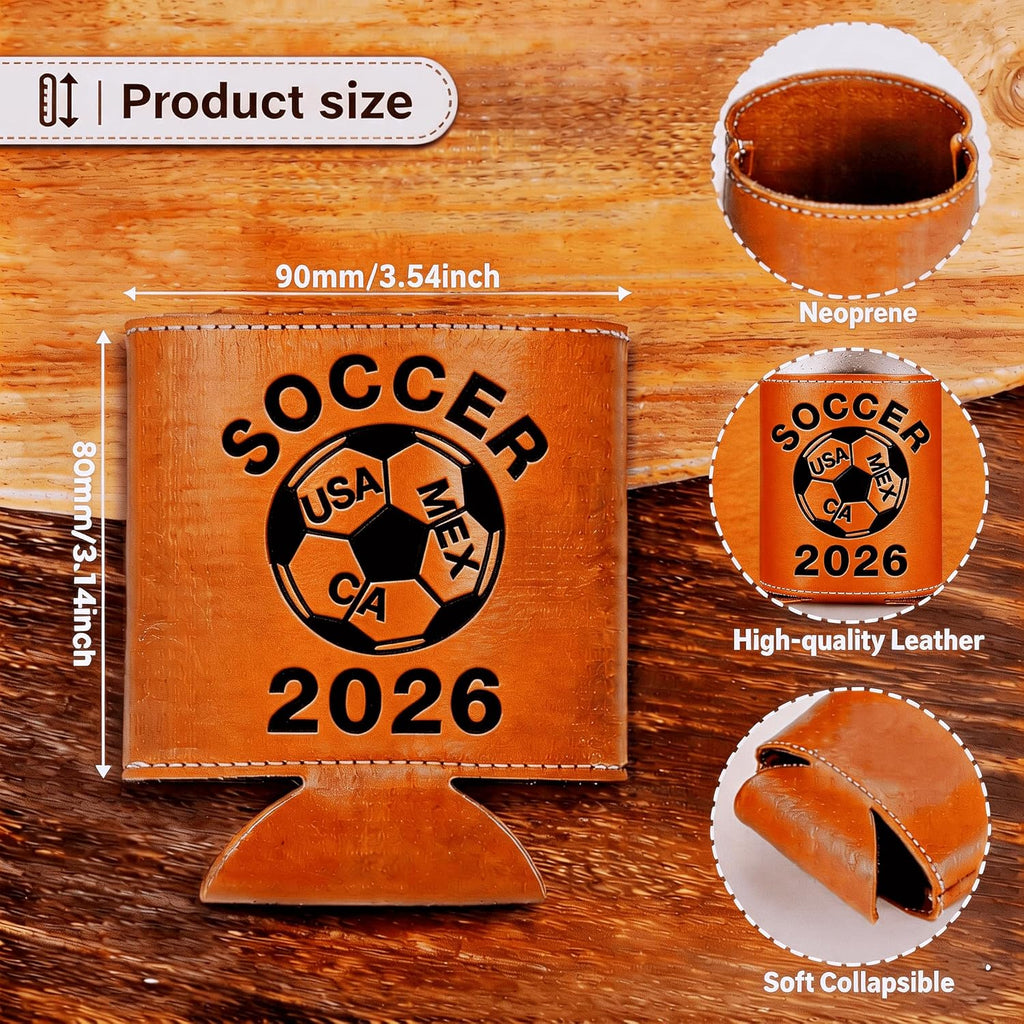 World Cup 2026 Leather Beer Can Cooler 