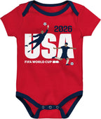 FIFA World Cup 2026 Infant and Toddler 3 Pack Country Onsie