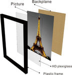 Framed Paris Wall Art Set of 3-12 X 16 Inch Black White Eiffel Tower Pictures for Bedroom & Living Room Decor | Modern Trendy Parisian Themed Wall Decor