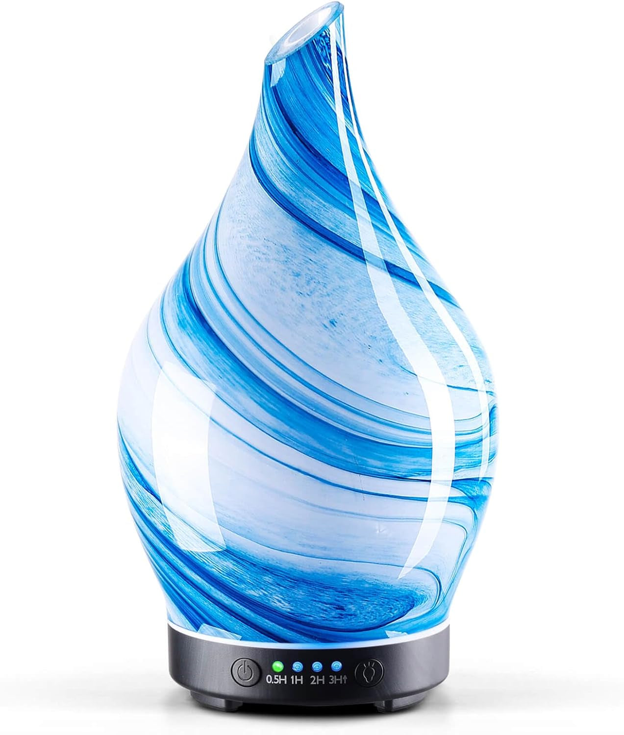 Porseme Oil Diffuser 3D Glass Aromatherapy Ultrasonic Humidifier, Air Refresh Auto Shut-Off, Timer Setting, BPA Free for Home Hotel Yoga Leisure SPA Gift 150Ml Last 6H