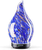 Porseme Oil Diffuser 3D Glass Aromatherapy Ultrasonic Humidifier, Air Refresh Auto Shut-Off, Timer Setting, BPA Free for Home Hotel Yoga Leisure SPA Gift 150Ml Last 6H