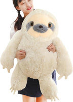 Winsterch Cute Sloth Plush Toy – 15.7" Soft Stuffed Animal Teddy Bear for Kids, Baby, and Birthday Gifts (Ivory)