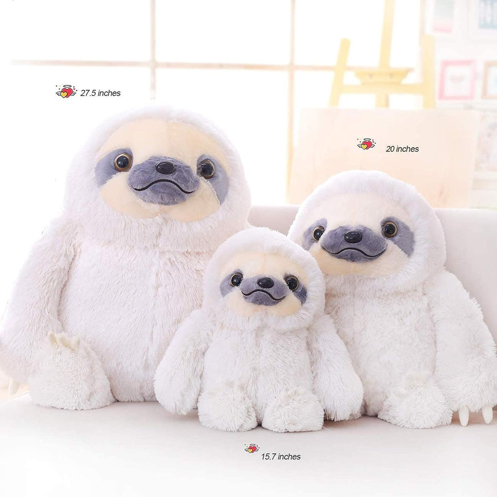 Winsterch Cute Sloth Plush Toy – 15.7" Soft Stuffed Animal Teddy Bear for Kids, Baby, and Birthday Gifts (Ivory)