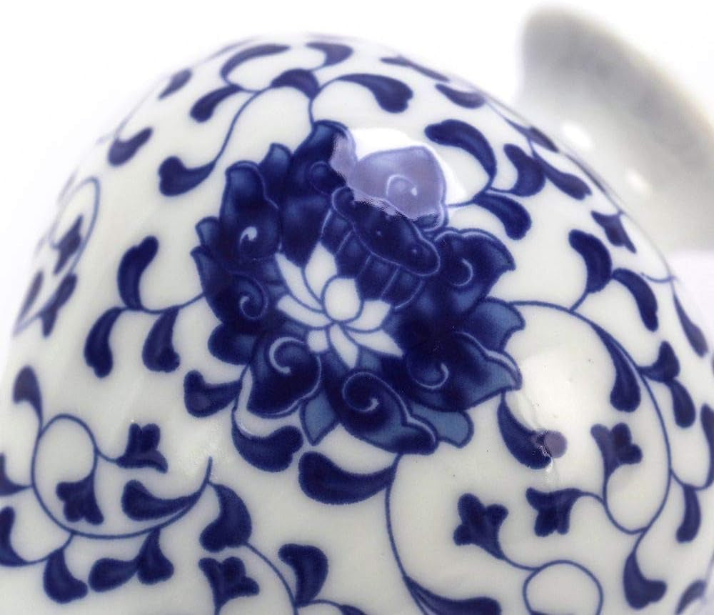 Blue and White Vase Set of 3, Cute Ceramic Bud Vase in Bulk for Farmhouse Table Centerpiece Mini Vintage Vase for Rustic Wedding Decorations, Home Table Flower Decor