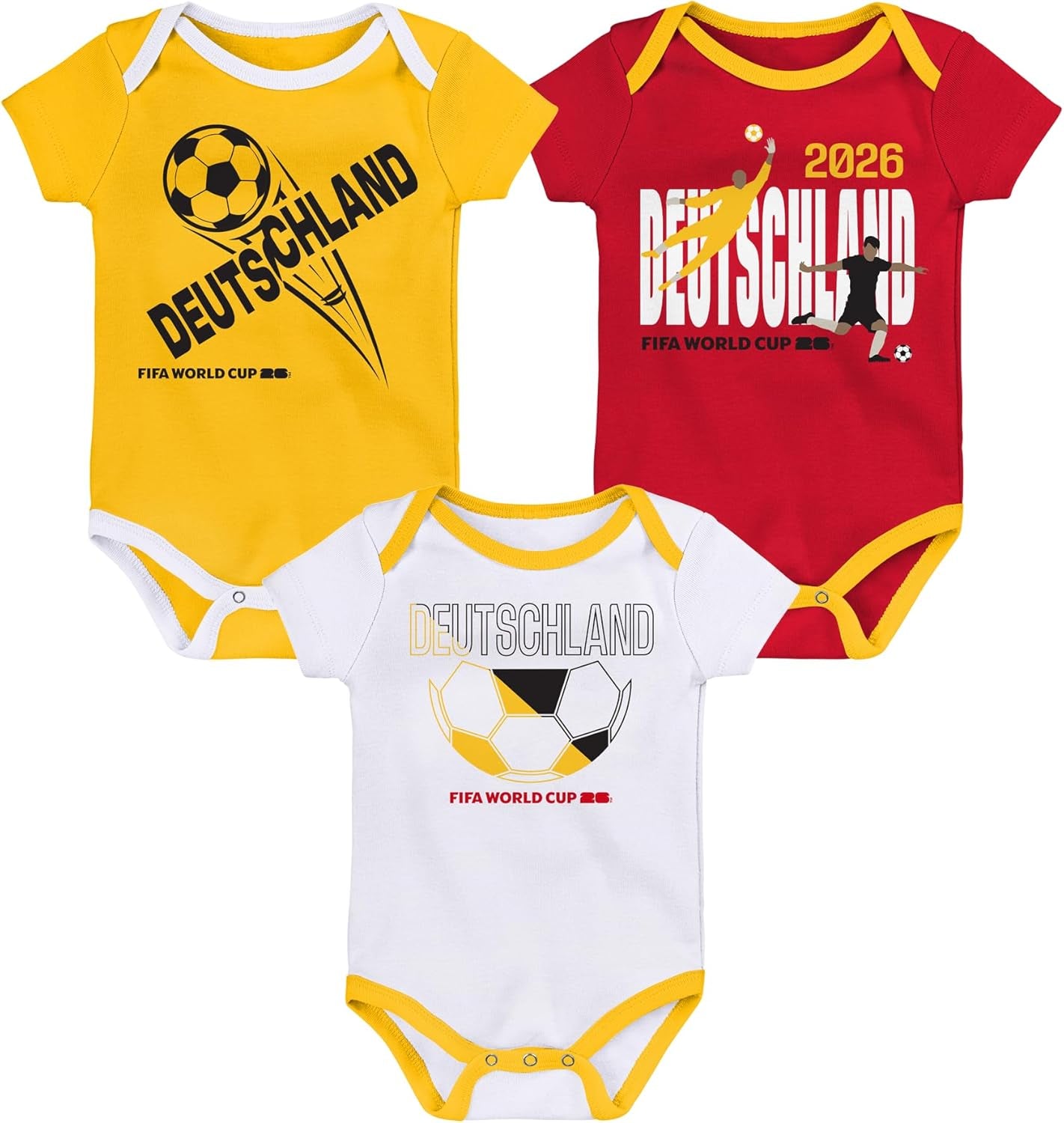 FIFA World Cup 2026 Infant and Toddler 3 Pack Country Onsie
